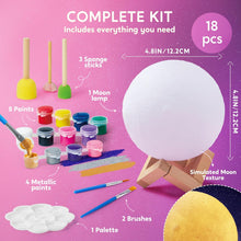 Klever Kits Paint Your Own Moon Lamp Kit,3D Space Moon Night Light,DIY Lamp Night Light Arts & Crafts Kit for Kids, Birthday Gifts for Girls Boys Ages 6 7 8 9 10 11 12 Presents
