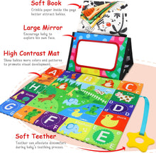 KUANGO 2 Pcs Tummy Time Toys Baby Mirror Newborn Toys 0-3 Brain Development, Tummy Time Mirror Baby Toys 6-12 Months High Contrast Montessori Infant Toys 0-6 Months