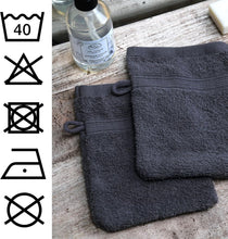 Lovely Casa - Set of 2 Wash Mitts 15 x 21 cm  Lagune  Anthracite