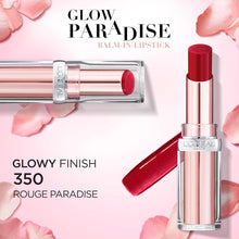 L'Oreal Paris Lipstick, Balm-In-Lipstick, Keep Lips Hydrated and Smooth, Natural-Looking Shiny Finish, Glow Paradise, 350 Rouge Paradise