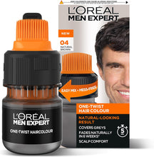 L'Oreal Paris Men Expert One Twist Hair Colour, Black Hair Dye For Men. Mens Hair Dye For Men Dying Hair To Cover Grey Hair, Gives Quick Natural Looking Results - Shade 4 Natural Brown