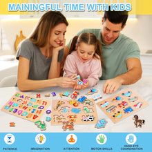 lenbest Wooden Puzzle Toddler Toys - 6PCS Jigsaw Puzzle - Toys for 3 Year Old Boys Girls - Montessori Kids Toys for 1 2 Year Old Girls Boys - 1 2 3 Year Old Boy Girl Gifts