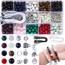 Colle 418pcs Crystal Stone Beads, 8mm Round Crystal Beads Jewellery Making Kit Natural Stone Beads for Bracelet Necklace Making, Gemstone Beading, DIY Crafts Kit