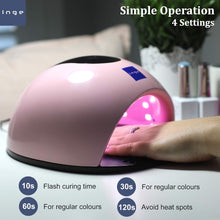 Inge 120W Gel Nail Lamp LED Nail Lamp with 3 Timers Automatic Sensor Professional Nail Lamp in Elegant Pink