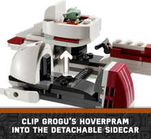 LEGO Star Wars BARC Speeder Escape Set, The Mandalorian Building Toy for Kids, Bike with Sidecar Includes Characters Kelleran Beq and Grogu, Gift for 8 Plus Year Old Boys, Girls and Fans 75378