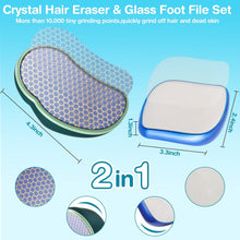 1+1 Magic Crystal Hair Eraser & Foot File, Hair Removal Stone & Callus Remover Stone, Nano Hair Remover Device, Exfoliator to Remove Hard Skin, Painless Silky Smooth Hair Eraser for Women & Men