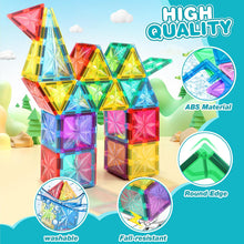 Lovchil Magnetic Building Blocks 61PCS Magnetic Tiles Set for Kids Preschool Construction Educational Toys for 3 Years Old Boys and Girls for 4 5 6 7 8 Toddlers