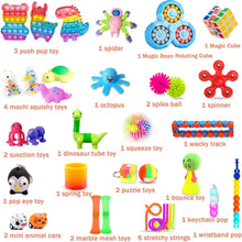 Lubibi Fidget Toys Pack, Fidget Toy Sensory Set For Anxiety Relief Stress Sensory Toys Fidget Box with Finger Puppets Bubble Pop Stress Ball Birthday Party Favors Gifts for Kids ages 4 5 6 7 8