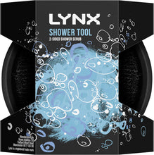 Lynx 2-Sided Shower Tool with 2 scrubbing options shower sponge for a better clean 1 piece, Black