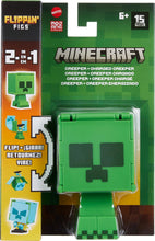 Mattel Minecraft Flippin Figs Figures Collection with 2-in-1 Fidget Play, 3.75-in Scale, Large Heads & Pixelated Design (Characters May Vary), HTL46
