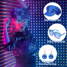 Dreamtop 3Pcs 70s Sequin Hat Abba Hat Abba accessories Women Disco Accessories with Sequins Hat Sunglasses Earrings Disco Costume Set for Women Theme Party Birthday Dance
