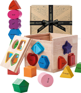 Jaques of London Shape Sorter  Ideal Wooden Toys for 1 Year Old Boy and 1 Year Old Girl Gifts  Montessori Toys for 1 Year Old  Premium Wooden Toys and Wooden Baby Toys