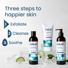 (nkd) Exfoliating Body Scrub - Smoothing Mint & Cucumber - Post-Waxing Exfoliator Treatment for Ingrown Hair - Body Scrub for Pubic Area - Waxing Exfoliant - 200g