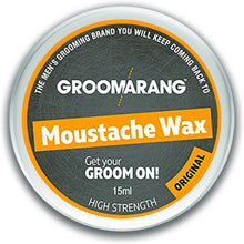 Groomarang Moustache & Beard Wax 15ml  Extra Strong Hold Styling Wax to Shape and Nourish Your Moustache and Beard  All-Natural, Organic, Cruelty Free  Gifts for Him