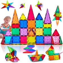 Magnetic Tiles Toys Ages 3-8 Boys Girls Gift Kids Magnetic Building Blocks Set Toys for Toddlers Creativity Gifts Toys for 3 4 5 6 7 8+ Year Old Girls Boys Christmas Birthday-34pcs