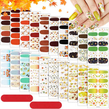 EBANKU 20 Sheets Thanksgiving Full Nail Wrap Nail Polish Sticker, Self-Adhesive Full Wrap Nail Art Sticker Autumn Fall Nail Decal Strip Manicure Kits with Nail File for Women Girls Nail Art Design