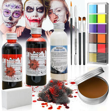 Dhnvcud Fake Blood Halloween Makeup, SFX Makeup Kits, Vampire Makeup Zombie Make Up Kit Halloween Special Effects Makeup Kit Fake Wounds for Halloween