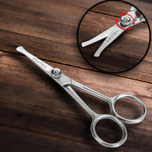 Kovira Precision Nose Hair Scissors with Adjustable Tension Screw - 10.16cm/4 Inch Overall Length - Rounded Safety Scissors for Trimming Nasal Hair - Also for Grooming Eyebrows, Ear Hair & Beards