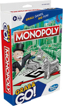 Hasbro Gaming Monopoly Grab and Go, Portable Strategy Board Game for 8+ Year Old Kids, for 2-4 Players, Family & Party Games