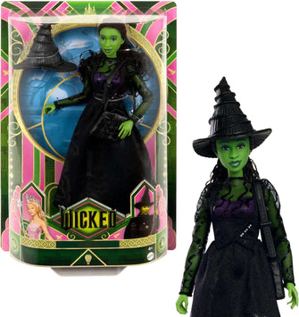 Mattel Wicked, Elphaba Fashion Doll & Accessories with Green Skin, Braided Black Hair, Posability & Removable Ballroom Look, HXT62