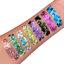 Holographic Glitter Shapes by Moon Glitter - Black - Cosmetic Festival Makeup Glitter for Face, Body, Nails, Hair, Lips - 3g