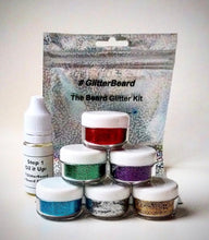 Glitterbeard, 6 COLOUR SET Beard Glitter Kit, Beard Oil + Glitter. Festivals, Christmas Party