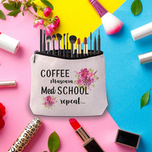 Med Graduation Makeup Bag Coffee Mascara Med Repeat Cosmetic Bag Parents Proud Gift (Coffee Mascara Med)