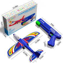 Doloowee 3 Pack Airplane Launcher Toys, 12.6 Inch LED Foam Glider Airplane Catapult, 2 Flight Modes, Outdoor Sports Flying Toys 4 5 6 7 8 9 10 11 12 Years Old Boys Girls Birthday Gifts (Blue)