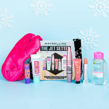 Maybelline 6x piece Makeup Kit 'Jet Setter', Primer, Mascara, Lipstick, Lip Balm, Liquid Blush & Micellar Water Set, Travel Kit, For Cosmetic Lovers! Dimensions: (LxWxH): 190x55x140cm