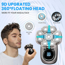 Head Shavers for Men, SULIVES 9D Hair Shaver for Bald Men, Wet & Dry Electric Rotary Shavers, 6-in-1 IPX7 Waterproof Head/Body Trimmers, Grooming Kit with Beard/Nose Trimmer