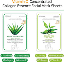 MEAROSA Vitamin C Collagen Firming Facial Sheet Mask Korean Skin Care Hydrating & Nourishing Premium Quality Natural ingredients Essence Sensitive skin(8 Variety pack 25ml)