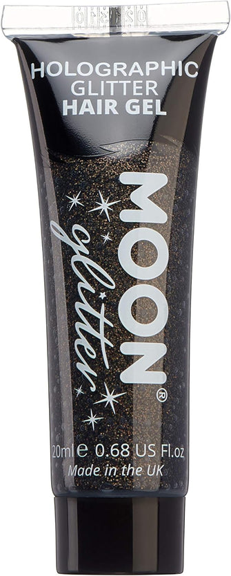 Holographic Glitter Hair Gel by Moon Glitter - 20ml - Black