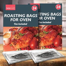 SOL 48pk Roasting Bags for Oven Ties Included - 38x25cm Multi-Purpose Cooking Bags for Chicken, Turkey, Meat & Fish - Oven-Safe Turkey Roasting Bags