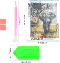 LJHOME 5D Diamond Paint Kits Full Drill, Elephant Crystal Rhinestone Diamond Embroidery Art Pictures, DIY Arts Craft Supply for Adults, Kids, Home, Wall Decor