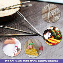 Large Eye Sewing Needles, 20 Pcs Large Eyed Blunt Ended Hand Sewing Needles Easy Thread Big Eye Yarn Wool Knitting Needle 2.3"