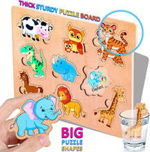 lenbest Wooden Puzzle Toddler Toys - 6PCS Jigsaw Puzzle - Toys for 3 Year Old Boys Girls - Montessori Kids Toys for 1 2 Year Old Girls Boys - 1 2 3 Year Old Boy Girl Gifts