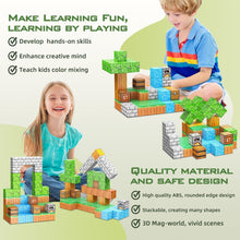 Magnetic Blocks STEM Montessori Sensory Toys Magnetic Toys Gifts Construction Toys for 3 4 5 6 7 8 Year Old Boys & Girls, Creative Kids Games Kids Toys