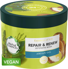 Herbal Essences Repair & Renew Hair Mask, Argan Oil, Vegan Hair Mask for Dry, Damaged hair, Cruelty Free Deep Conditioning Hair Mask, 2x More Nourishment, 450ml