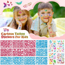 Glitter Tattoos Kit, Temporary Tattoos Set for Kids, 30 Colours Glitter,139 Stencils, 4 Sheets Tattoos Sticks, 5 Brushes, Body Make-up & Nail Art kits, Gift Birthday Party for Girls Boys Teenager