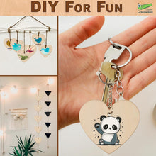 50 PCs Wooden Keyring Blanks Hearts Set: 25 Blank Wooden Hearts 5cm + 25 Keychains - Unfinished Wooden Hearts for Crafting Wood Keyrings