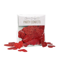 50 x Red Glitter love hearts confetti/table confetti, Anniversary, Valentines day decorations