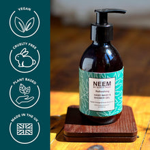 NEEM Sunita Passi - Ayurvedic Neem Hand & Body Wash, 250ml - Nourishing Neem Shower Gel - Sweet Orange & Rose Geranium Essential Oils - Soap Free Cleansing - Vegan & Natural