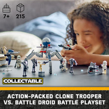 LEGO Star Wars 75372 Clone Trooper & Battle Droid Battle Pack, incl. 4 Minifigures, 5 Droids and a Speeder Bike with Shooters - Building Toys for 7+ Year Old Boys & Girls