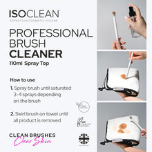 ISOCLEAN Makeup Brush Cleaner Liquid Spray Top Solution - Vegan, Cruelty-Free, Fast Drying, Easy to Use - Works in 60 seconds (110ml)