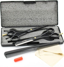 Haryali Professional Black Left Handed 6 Inch Hairdressing Thinning Barber Scissors Set Hair Cutting Hairdresser Shears