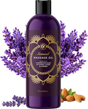 Aromatherapy Sensual Massage Oil for Couples - Lavender Massage Oil for Skin with Jojoba and Sweet Almond Oil - Aromatherapy Oil Infused with Pure Natural Oils - Vegan Non GMO & Gluten Free