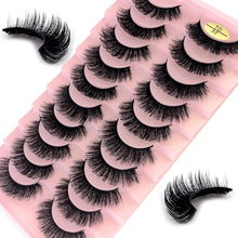 False Eyelashes Russian Strip Lashes 10 Pairs Reusable Natural Look 7D Faux Mink Lashes Fluffy Volume Wispy Fake Eyelashes Handmade Thick Soft Long Dramatic Eyelashes for Makeup (7D32)