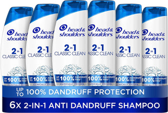 Head & Shoulders Classic Clean Anti-Dandruff 2-in-1 Shampoo, Six-Pack,6 x 225 ml, Clinically Proven Deep Clean, UK 1 Shampoo