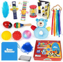 Joyreal 15 Pcs Sensory Toys for Babies, Newborn Baby Toys 0-6 Month, Rattles, Foil Blanket, Rainmaker, Scarves, Ribbons, Maracas, Baby Sensory Box for Autism ADHD, Baby Gifts for 6-12 Months