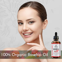 Kanzy Rosehip Oil for Face 120ml Organic Cold Pressed 100% Pure Natural, Hydrating, Nourishing & Moisturising Rosehip Seed Oil for Skin, Hair, Nails, and Body Oil